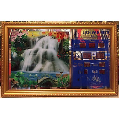 Tranh đồng hồ vạn niên, suối thác - 35549