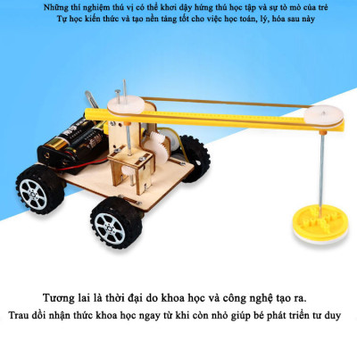 Đồ Chơi Lắp Ráp Robot Lau Nhà, Đồ Chơi Gỗ Xe Oto Quét Dọn, Đồ Chơi Khoa Học Tự Làm J-50 DIY Wood Steam - Chính Hãng BABYBOSS + Tặng Kèm 01 Tranh Ghép Bằng Gỗ