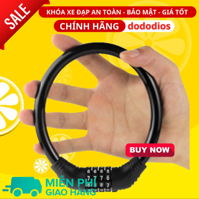 Khóa xe đạp thể thao tròn dododios chống trộm lõi thép, 4 số an toàn không cần chìa khóa tiện lợi - Hàng chính Hãng dododios