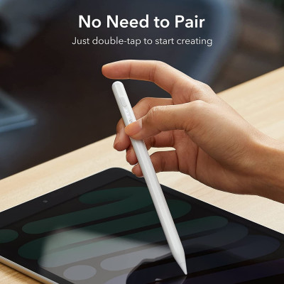 Bút cảm ứng ESR cho iPad có độ nhạy nghiêng, Bút cảm ứng iPad cho iPad 10/9/8/7/6, iPad Pro 11, iPad Pro 12.9, iPad Mini 6/5 và iPad Air 5/4/3, Palm Rejection , Đính kèm nam châm - Hàng Chính Hãng