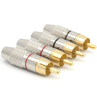 SOAIY Bộ 02 Đầu Jack AV RCA Hoa Sen Bạc Cao Cấp - Hàng Nhập Khẩu