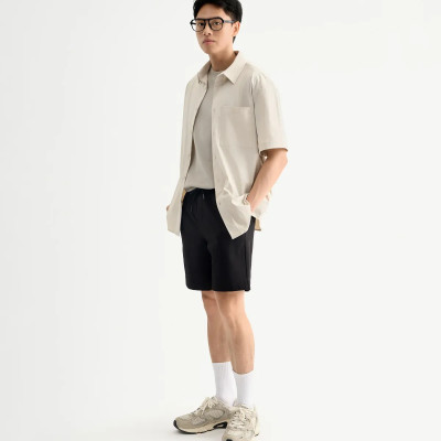 Áo sơ mi tay ngắn nam vải dù nhãn trang trí. Loose - RT 10F24SHS010 | ROUTINE CÀ MAU