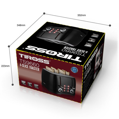 Máy nướng bánh mỳ 4 ngăn Tiross TS9660 - Hàng chính hãng