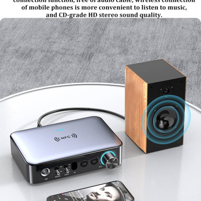 ROGTZ - Bộ Thu Phát Âm Thanh Bluetooth Đa Năng M16 Pro NFC 5.1, Giao Thức A2DP/AVRCP/HFP/SBC, Phạm Vi Hoạt Động 30m, Màn Hình LED, Chip DAC, Pin Lithium Ion 1200mah, Kết Nối Đa Dạng AUX 3.5mm, RCA, Optical, Coaxial, USB, TF, Mic 6.5mm - Hàng Chính Hãng