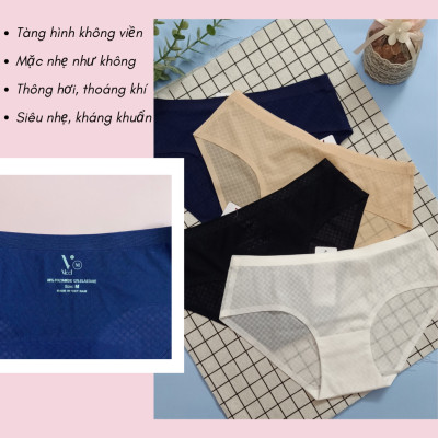 Quần lót nữ thông hơi không đường may Vicci QV.209 công nghệ Microfiber siêu mỏng nhẹ, tàng hình không viền, mặc nhẹ như không, thoáng khí, kháng khuẩn khử mùi