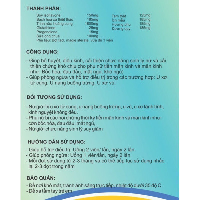 ￼Viên Uống  Estrocap -Hộp 30 Viên -Dùng cho nữ giới u xơ tử cung lành tính, kinh nguyệt không đều , đau  bụng kinh