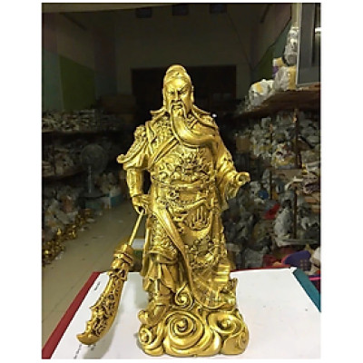 Tượng Quan công đứng size nhỏ CTQ6 15.5 x 12.6 x 30cm Tundo mạ vàng hoặc màu xanh lựa chọn