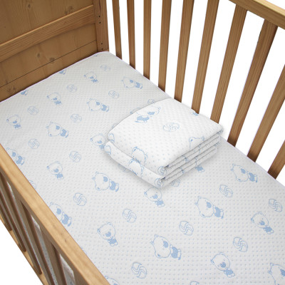 Combo 5 miếng size 50x70cm màu xanh tấm lót chống thấm cotton 4 lớp VIETMAT