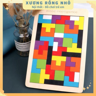 Đồ Chơi Xếp Hình Thông Minh, Đồ Chơi Xếp Gạch bằng gỗ 