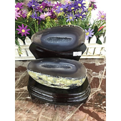 Bát Tụ Bảo đá mã não thô nguyên khối 