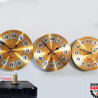 [COMBO 03 MÓN] Bộ máy đồng hồ treo tường kim trôi cốt 22 (trục đồng dài 15mm),  mặt đồng hồ nhôm D20, kim đồng hồ