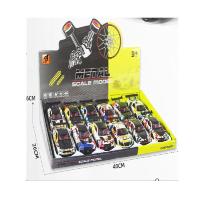 3611C-2 Mô hình xe ô tô kim loại pull-back tỉ lệ 1:36 - bộ 12 chiếc (KT 12x5.3x4.9cm)