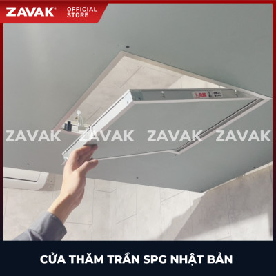 Nắp cửa thăm trần thạch cao 450x450 hàng Nhật, khung Nhôm, màu Bạc, Góc Mở 90 độ