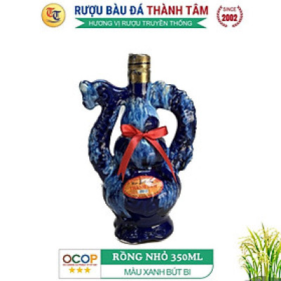 Đặc Sản Bình Định - Rượu Bàu Đá Thành Tâm Rồng Nhỏ (Màu xanh bút bi) 350ml - OCOP 3 Sao