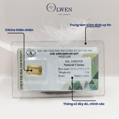 Viên đá thạch anh vàng ( citrine ) thiên nhiên  HA_G000508
