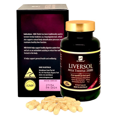 Viên Uống Bổ Gan Dr Natural Liversol Milk Thistle 35000 60 Viên | Giúp Bổ Gan, Phục Hồi Tế Bào Gan, Tăng Cường Chức Năng Gan - Hàng Chính Hãng