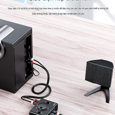 SOAIY Bộ Chia Âm Thanh 2 Chiều, Từ 1 Thiết Bị Ra 2 Loa, Tai Nghe Hoặc Từ 2 Thiết Bị Ra 1 Loa/ Tai Nghe JH-Q280 - Hàng Nhập Khẩu