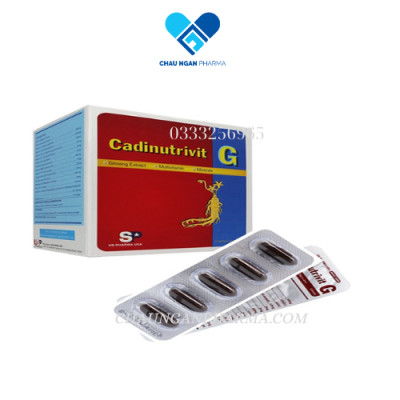 Viên uống nhân sâm - multivitamin - khoáng chất CADINUTRIVIT – G USP Hộp 60 viên