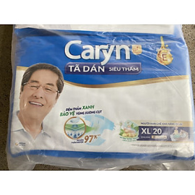 Tã dán caryn size XL 20 miếng vòng hông 86-135cm cho người già