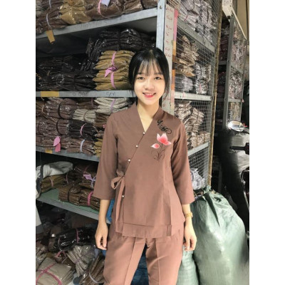 ĐỒ LAM ĐI CHÙA # ĐỒ ĐI CHÙA # PHÁP PHỤC PHẬT GIÁO #Nkật Vẽ kate 102