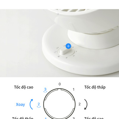 Quạt tuần hoàn không khí LocknLock Bianco ENF156IVY, Hàng chính hãng, mini để bàn, luồng gió đa chiều - JoyMall