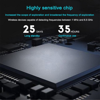 ROGTZ - Máy dò Camera ẩn Máy ghi âm GPS Tín hiệu di động Tín hiệu vô tuyến K68 Detector Pin Lithium 1200mAh Thời gian sử dụng 8-10 tiếng Sạc nhanh Kích thước siêu nhỏ Khu vực dò rộng Văn phòng Khách sạn Nhà ở Oto Hàng Chính Hãng