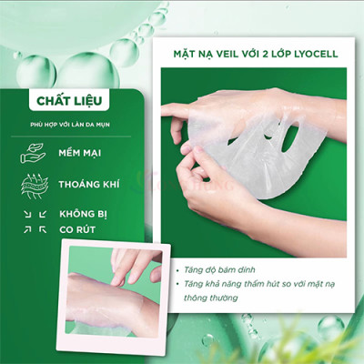 Mặt nạ tràm trà Emmié By Happyskin Tea Tree + Centella Asiatica Extract (5 miếng) - Hàng chính hãng