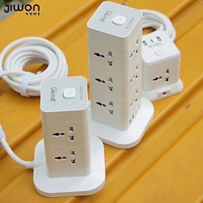 Ổ Cắm Điện Đa Năng JIWON JWD-T0419 (4 ổ cắm, 1 Type-C, 2 USB, Dây 2,4m) Hàng chính hãng
