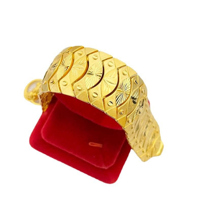 Lắc tay nam to bản mạ 24k hoa văn sọc khóa tỳ hưu cao cấp A3