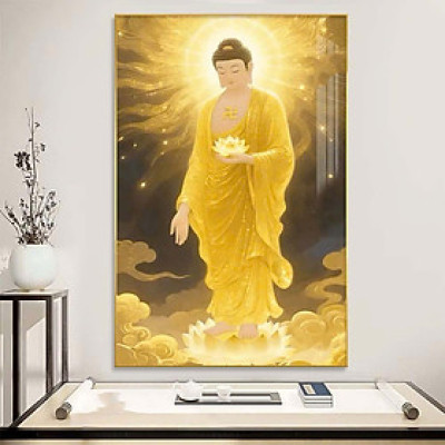 (HCM) Tranh treo tường tráng gương phật giáo 2 trang trí phòng thờ kèm đinh treo chuyên dụng