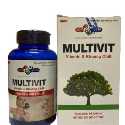 Multivit Mediphar Chai 120 viên - Bổ sung nhu cầu Vitamin và khoáng chất cần thiết cho cơ thể