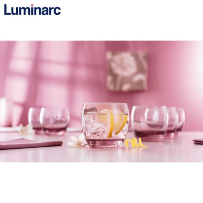 [Chính hãng] Bộ cốc (ly) thủy tinh thấp màu hồng Luminarc Salto 6 chiếc dung tích 32cl - J5386/H5806