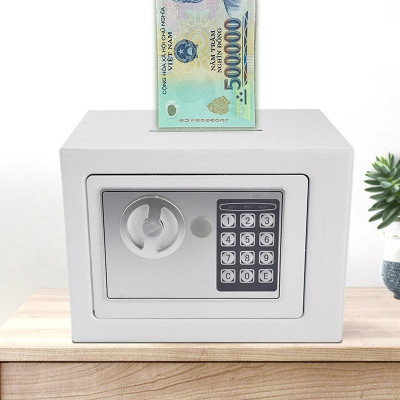 Két sắt mini điện tử trắng có rãnh