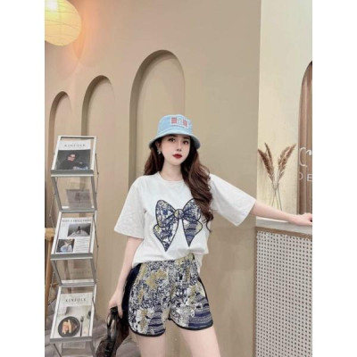 Sét bộ đồ đùi sort nữ in họa tiết nơ siêu xinh