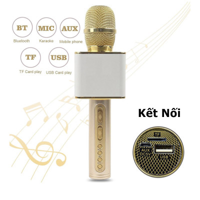Loa Bluetooth Karaoke - Loa xách tay mini chất liệu nhựa cao cấp, công suất 6W và micro không dây - Hàng nhập khẩu