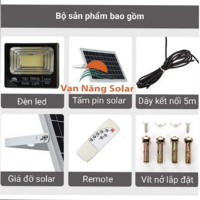 Đèn pha năng lượng mặt trời vạn năng solar 200w 