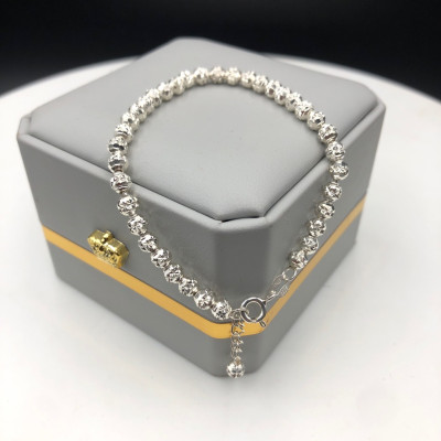 Vòng Tay Lắc Tay Nữ Kiểu Bi Phay Dạng 3D Tinh Tế Bạc Hiểu Minh LTU573