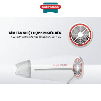 Máy sấy tóc 1500W Sunhouse SHD2308W - Hàng Chính Hãng