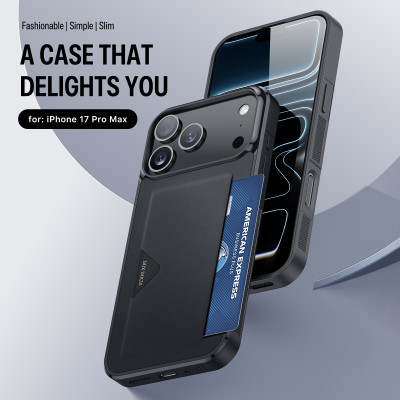 Ốp Lưng Mỏng Nhẹ Có Ngăn Đựng Thẻ Dux Ducis Pocard cho iPhone 17 Pro/ 17 Pro max_ Hàng chính hãng