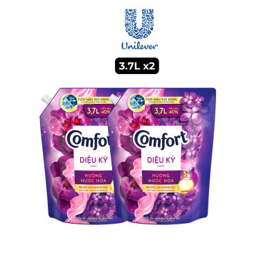 Combo 2 Nước Xả Vải Comfort Thơm Mát Gấp 10 Lần/Hương Nước Hoa Diệu Kỳ 100 Giờ Lưu Hương Túi 3.7L