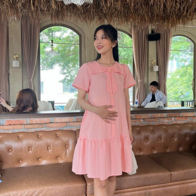 Đầm bầu đũi gân cổ sen thuỷ thủ phom suông đuôi cá bầu diện thoải mái