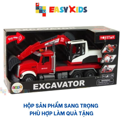 Máy Xúc Đồ Chơi Cỡ Lớn, Xe Công Trình Ô Tô Máy Xúc Cho Bé Có Đèn Nhạc