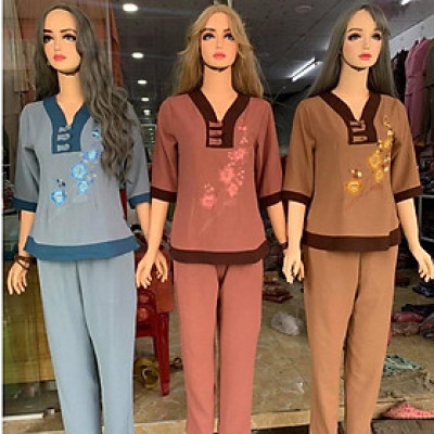 ĐỒ LAM ĐI CHÙA #Mã Freeship Xtra# Cổ Chữ Y Vải Đũi