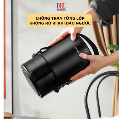 Lồng cơm 4 ngăn giữ nhiệt văn phòng Mitomo LCH-7086 dung tích 2.8L kèm nĩa và thìa