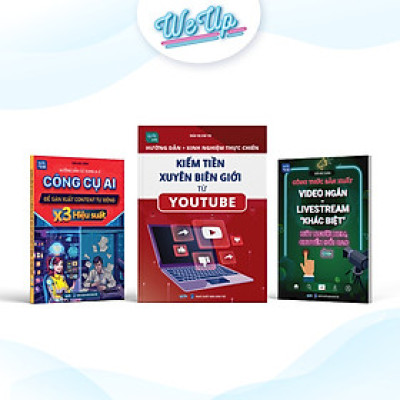 Combo 3 Cuốn: Hướng Dẫn Kiếm Tiền Xuyên Biên Giới Từ Youtube + Công Cụ AI X3 Hiệu Suất + Sản Xuất Video Ngắn - Livestream Khác Biệt
