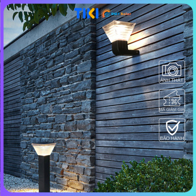 Đèn treo tường vuông kiểu dáng hiện đại năng lượng mặt trời TT35C ánh sáng trắng/vàng