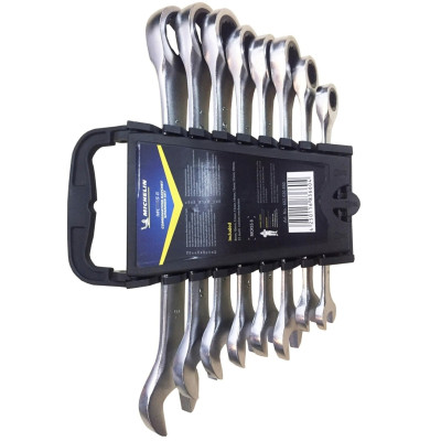 Bộ cờ lê vòng miệng 8 chi tiết 8mm - 19mm đa năng Michelin DS001 - Chìa khóa mở, có hộp đựng, thép chuyên dụng, mở đai ốc bulông dễ dàng