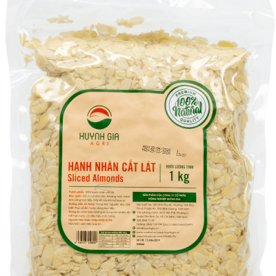 Combo 2 bịch hạnh nhân cắt lát FAMINUTS túi 1KG làm bánh, nấu sữa