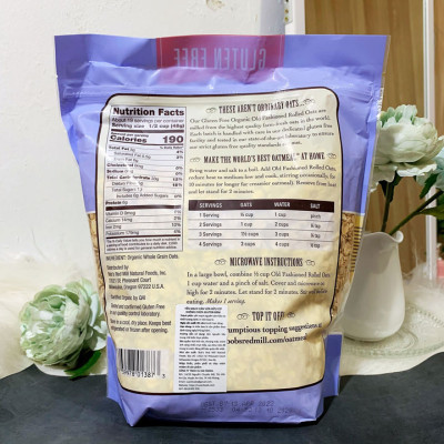 [ Date 12/26 ] Yến mạch cán vừa hữu cơ không chứa Gluten Bob