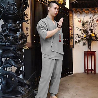 ĐỒ LAM ĐI CHÙA  Set Nam Cao Cấp SS1